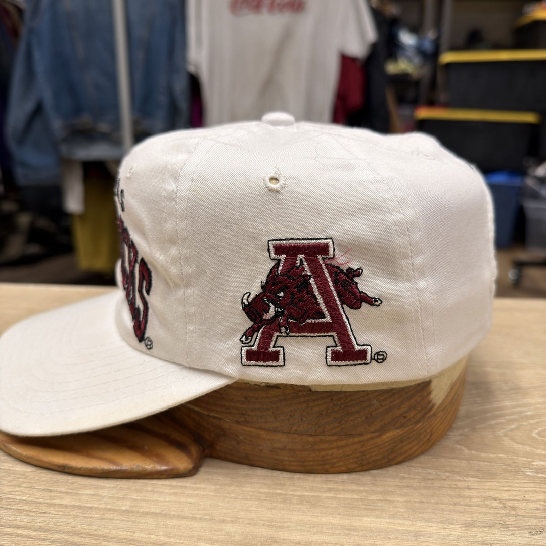 Vintage 90s Starter Arkansas Razorbacks Arch Snapback Hat
