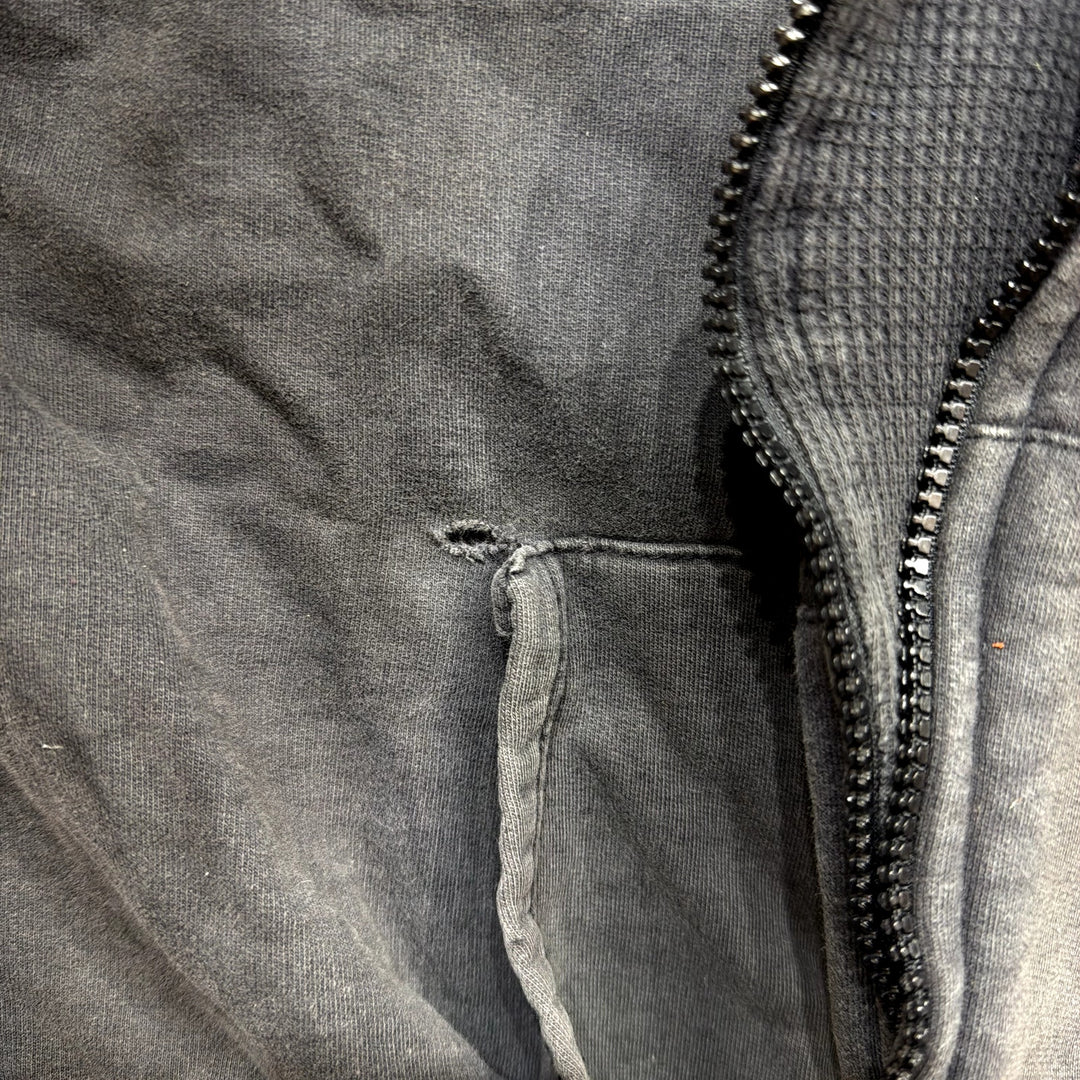 Vintage Black Thermal Lined Hoodie Size XXL