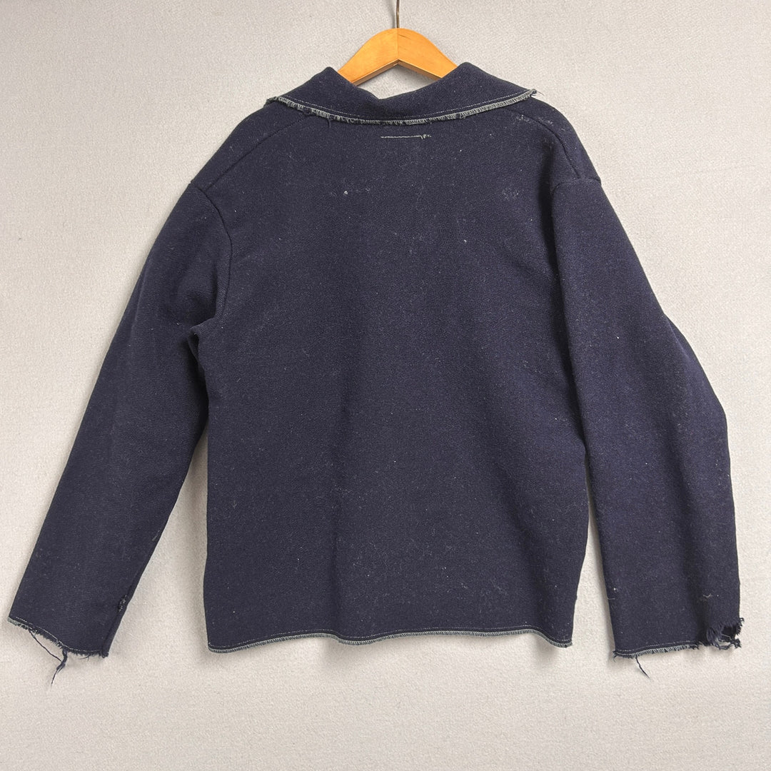 Vintage Navy Wool Blanket Jacket Size Large