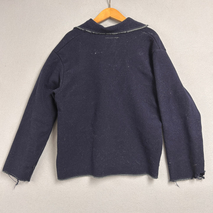 Vintage Navy Wool Blanket Jacket Size Large