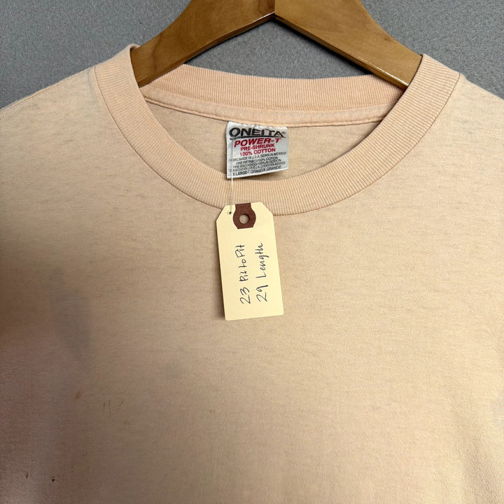 Vintage Oneita Peach Blank T Shirt Size XL