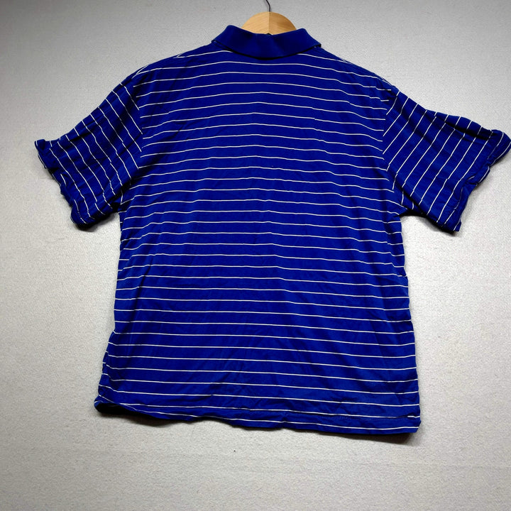 Vintage Polo Golf Blue Striped Shirt Size Medium