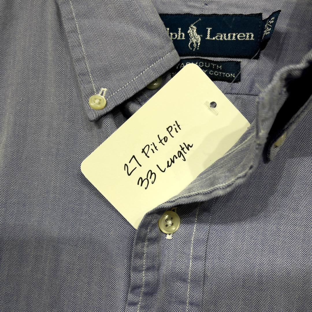 Polo Ralph Lauren Blue Herringbone Yarmouth Shirt Size XL