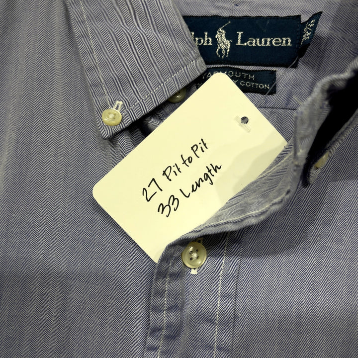 Polo Ralph Lauren Blue Herringbone Yarmouth Shirt Size XL