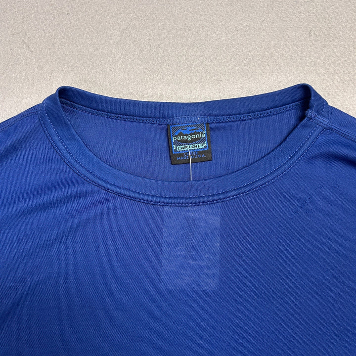 Vintage Patagonia Capilene Blue T Shirt Size Large