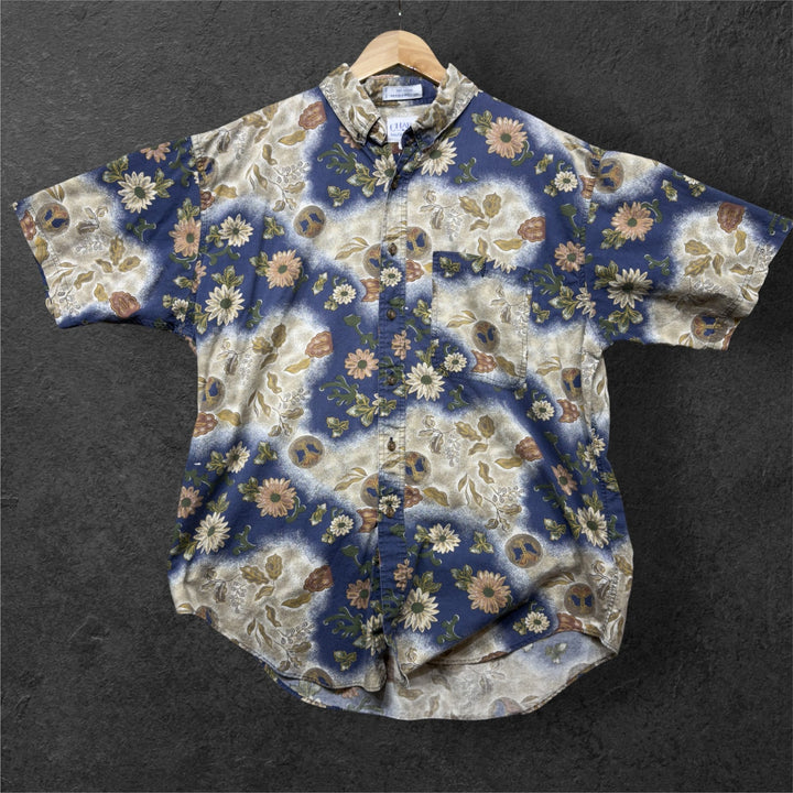 Vintage Chaps Ralph Lauren 90s Floral Button Down Shirt Size Large