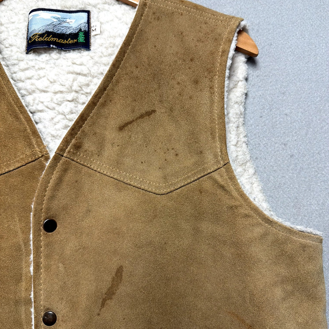 Vintage Fieldmaster Suede Sherpa Vest Size Medium