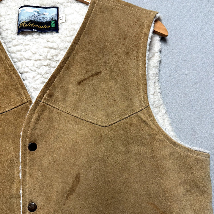 Vintage Fieldmaster Suede Sherpa Vest Size Medium