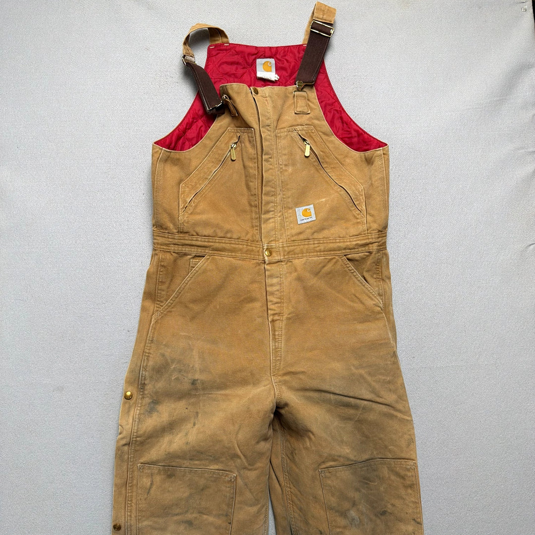 Carhartt R38 Insulated Overalls Size 34x34