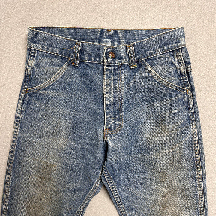 Vintage 70's Sears Flared Leg Distressed Jeans Size 28x27