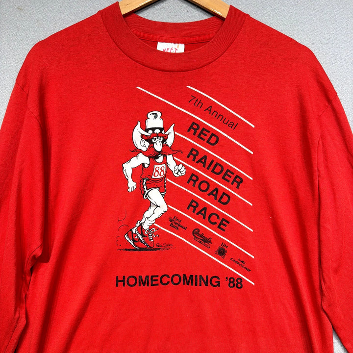 Vintage Texas Tech Red Raider Road Race T Shirt Size Large