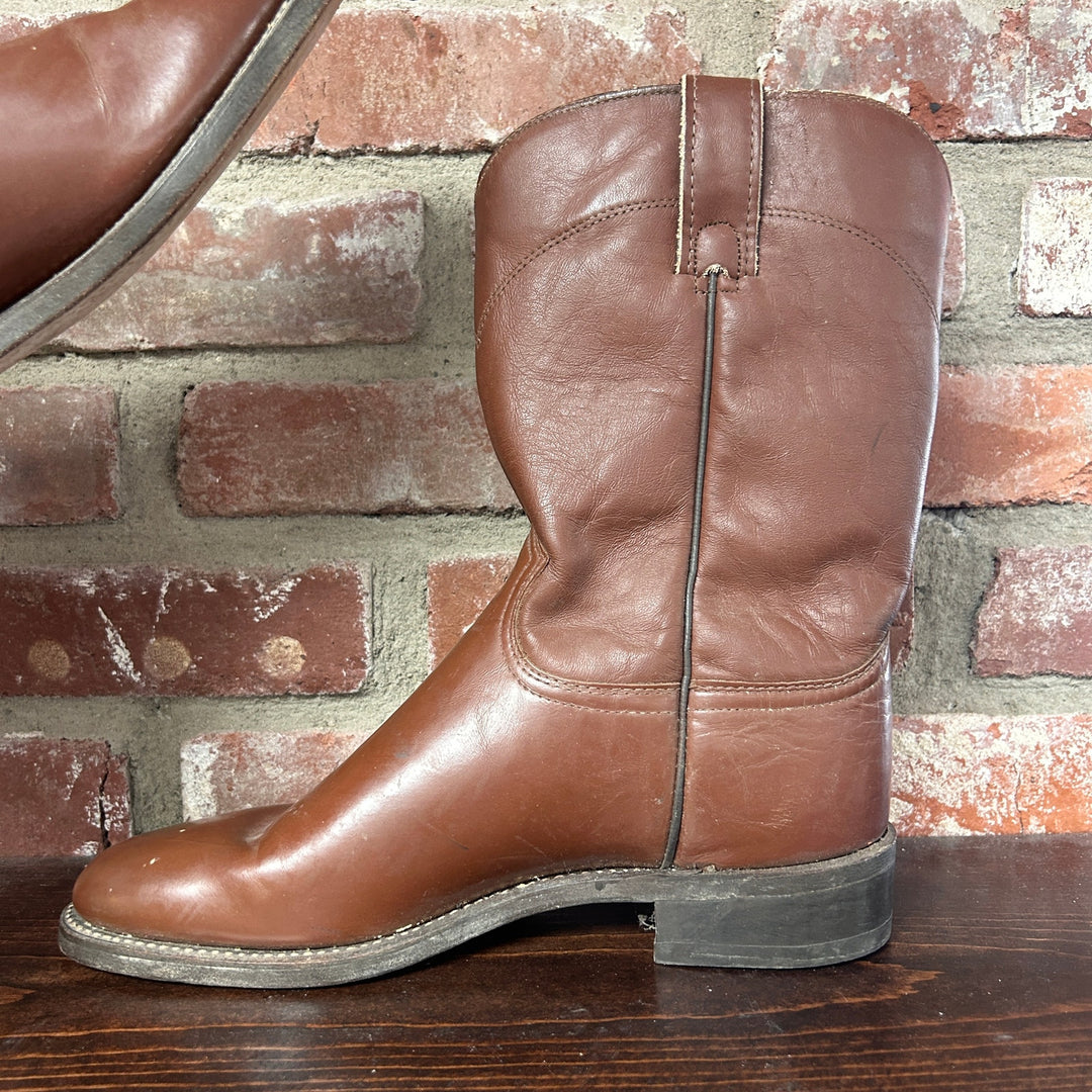 Vintage J. Chisholm Brown Western Cowboy Boots Size 8D