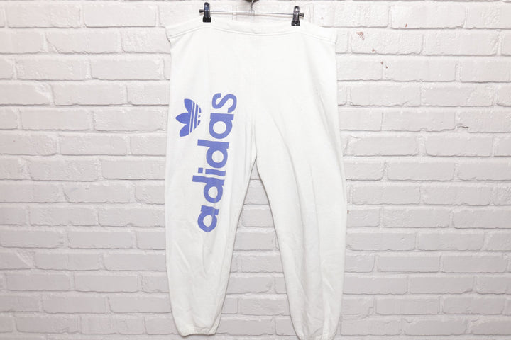 Bootleg Adidas Vintage White Sweatpants 80s Large