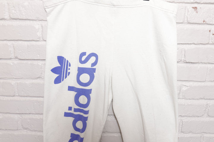 Bootleg Adidas Vintage White Sweatpants 80s Large