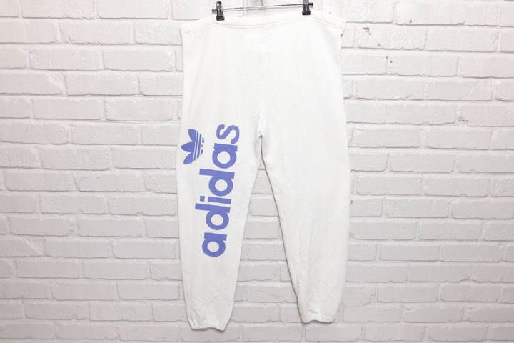 Bootleg Adidas Vintage White Sweatpants 80s Large