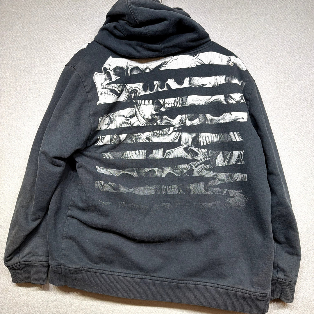Vintage MMA Elite Skull Hoodie Broken Zipper Size  Large