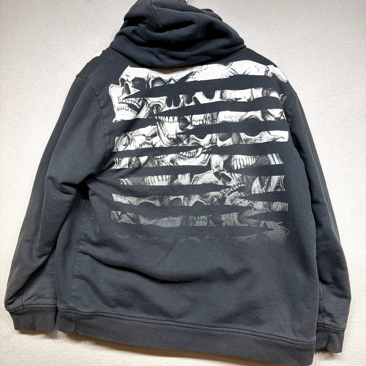 Vintage MMA Elite Skull Hoodie Broken Zipper Size  Large