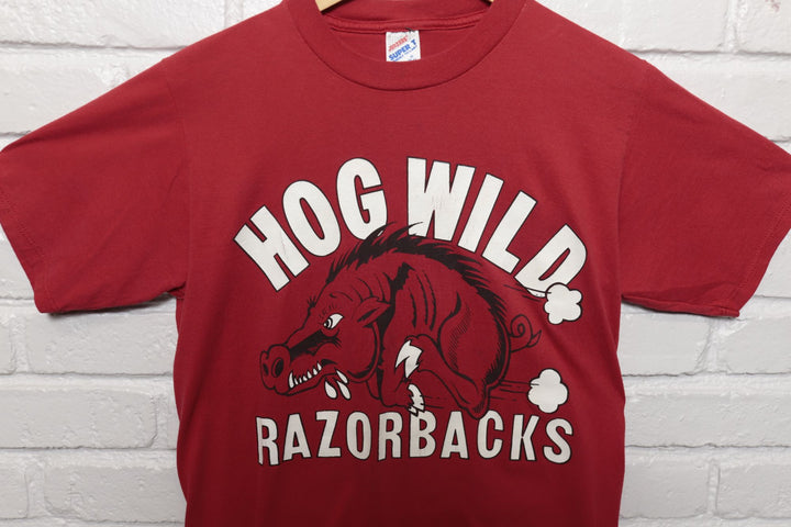 90s Vintage Arkansas Razorbacks Slobbering Hog T Shirt Size Medium
