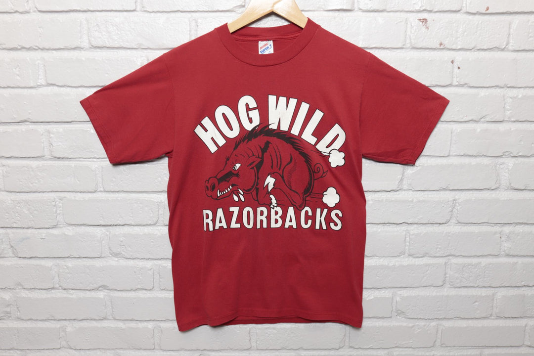 90s Vintage Arkansas Razorbacks Slobbering Hog T Shirt Size Medium