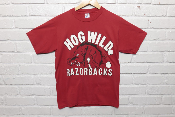 90s Vintage Arkansas Razorbacks Slobbering Hog T Shirt Size Medium