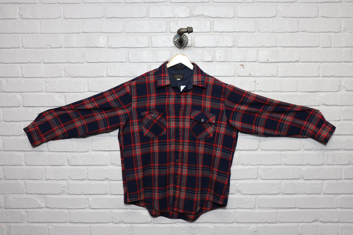 80s silvano plaid shirt size xl