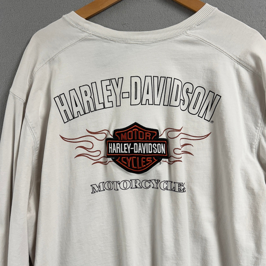 Harley Davidson Flame Sleeve Print Shirt Size XXL