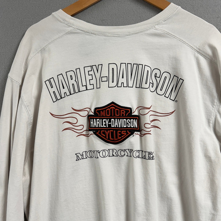 Harley Davidson Flame Sleeve Print Shirt Size XXL