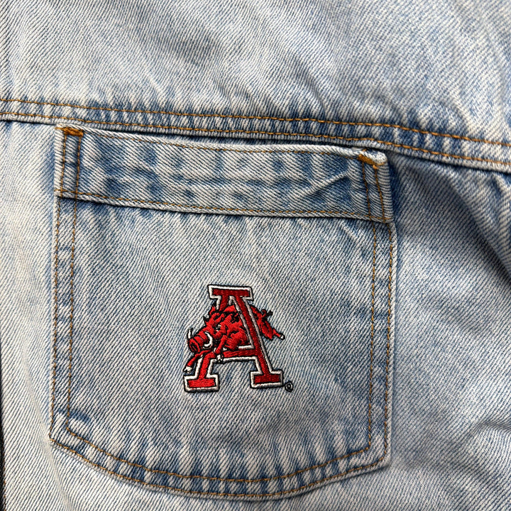 Vintage University Of Arkansas Denim Jacket Size Large