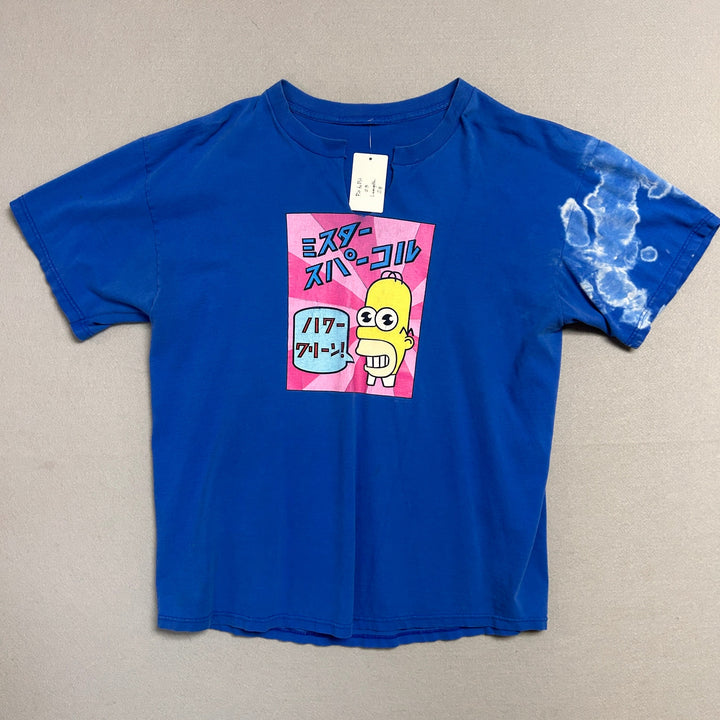 Vintage Simpsons Anime Split collar T Shirt Size XL