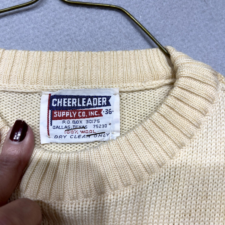 Vintage 60s Springdale Bulldogs Cheerleader Uniform Sweater and Skirt