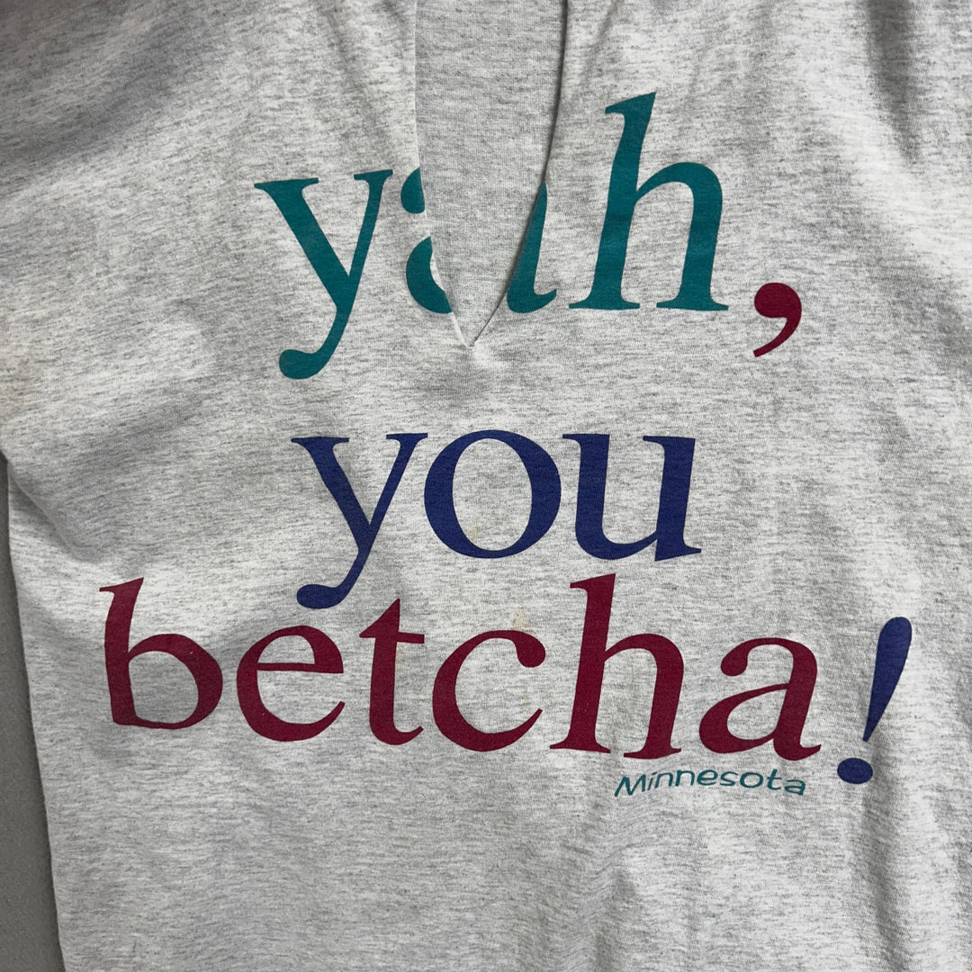 Vintage You Betcha! Minnesota Tourist Travel Shirt Size Large