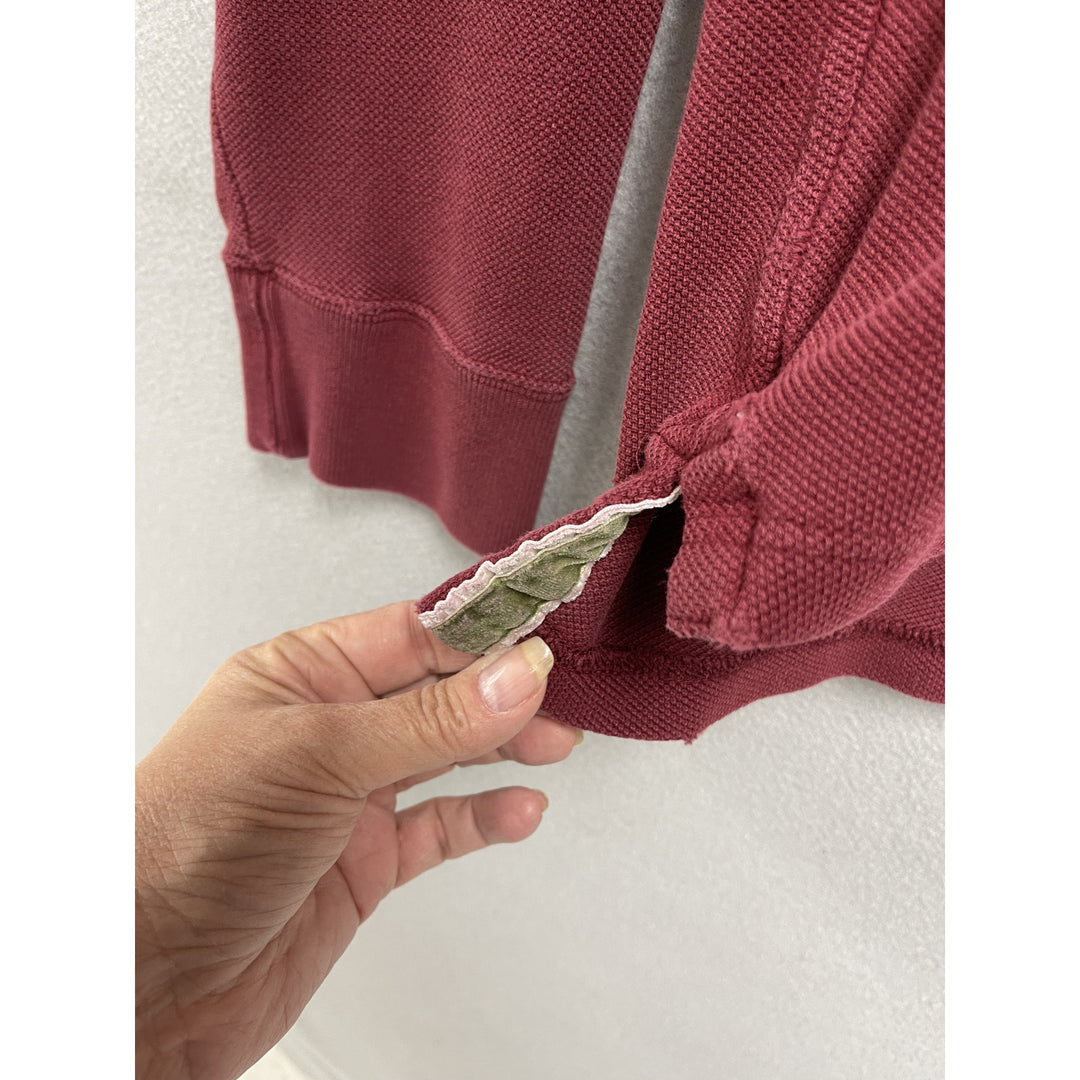Y2k Abercrombie & Fitch Red Long Sleeve Polo Size XXL