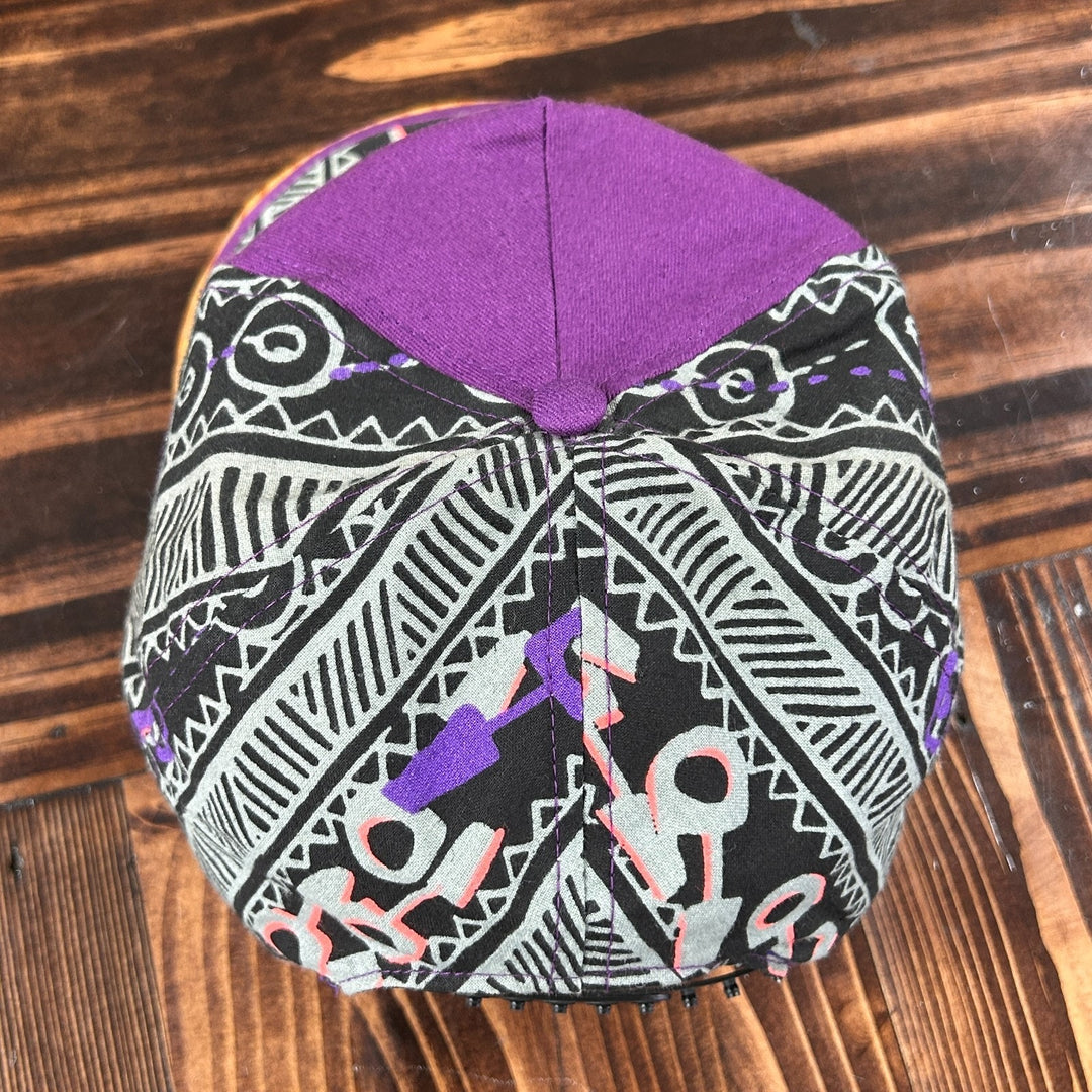 Vintage 90's Barbados West Indies Purple Party Print Snapback Hat