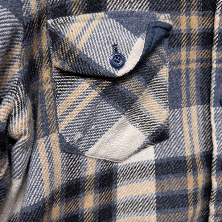 Vintage Wrangler 70s Flannel Plaid Button Down Shirt Size Medium  grunge