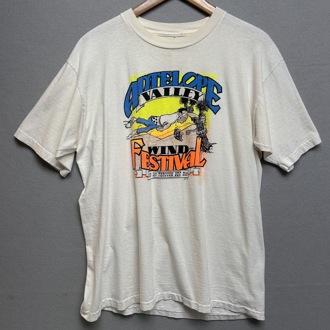 Vintage 90s Antelope Valley Wind Festival White Shirt Size Large