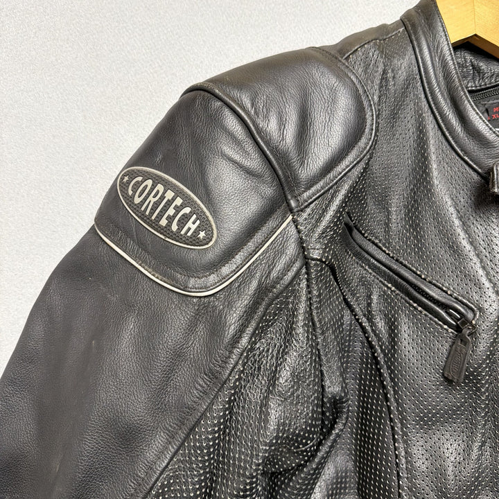 Cortech Padded Motorcycle Riding Leather Jacket Size XL