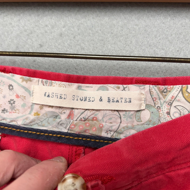 Washed Stone And Beaten Embroidered Pig Arkansas Pants Size 33x27