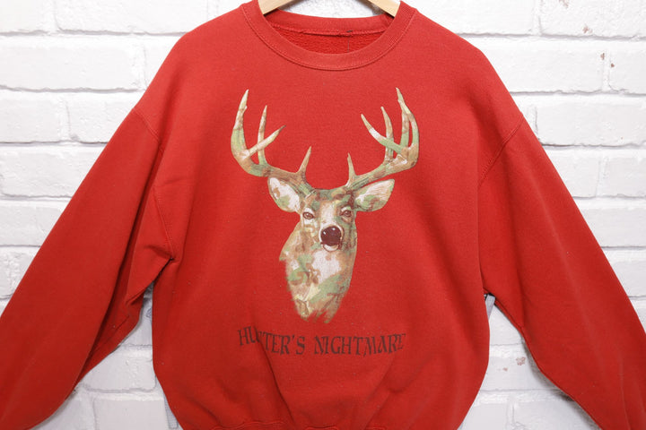 Whitetail Buck Vintage Hunting Sweatshirt 90s Medium
