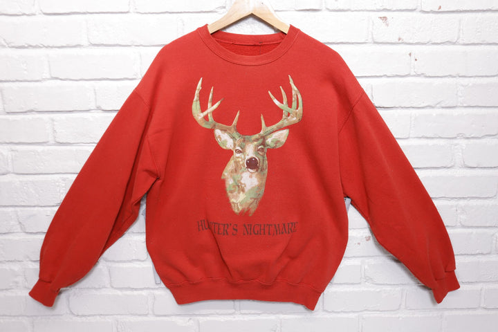 Whitetail Buck Vintage Hunting Sweatshirt 90s Medium