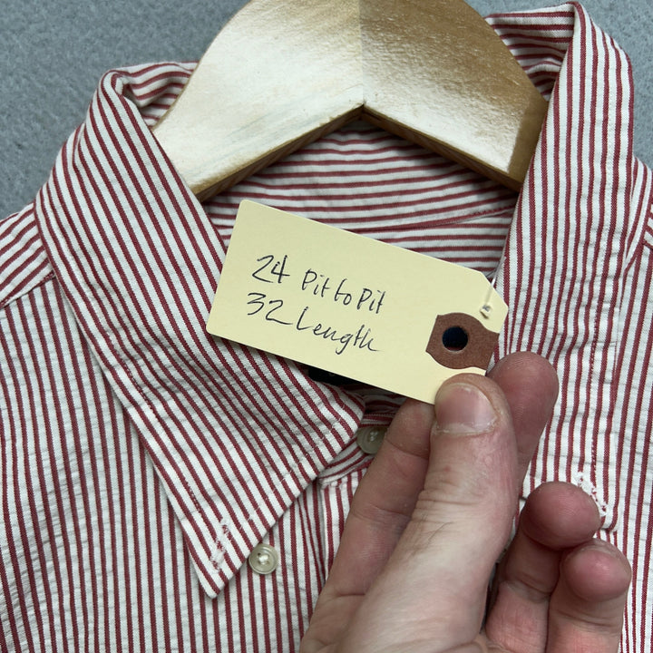 Vintage Polo Ralph Lauren Seersucker Button Down Shirt Size Large