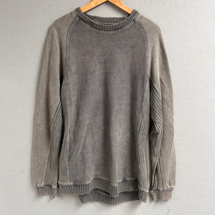 Vintage Retrofit Gray Paneled Sweater Size XL