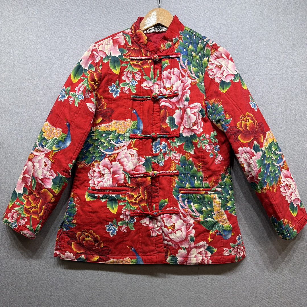 Vintage Peacock Asian Print Allie Flynn Jacket Size 13/14