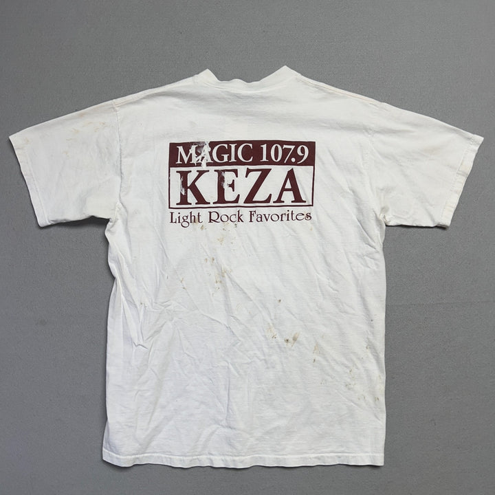Vintage Magic 107.9 KEZA Radio Station Little Rock Arkansas White Shirt Size XL