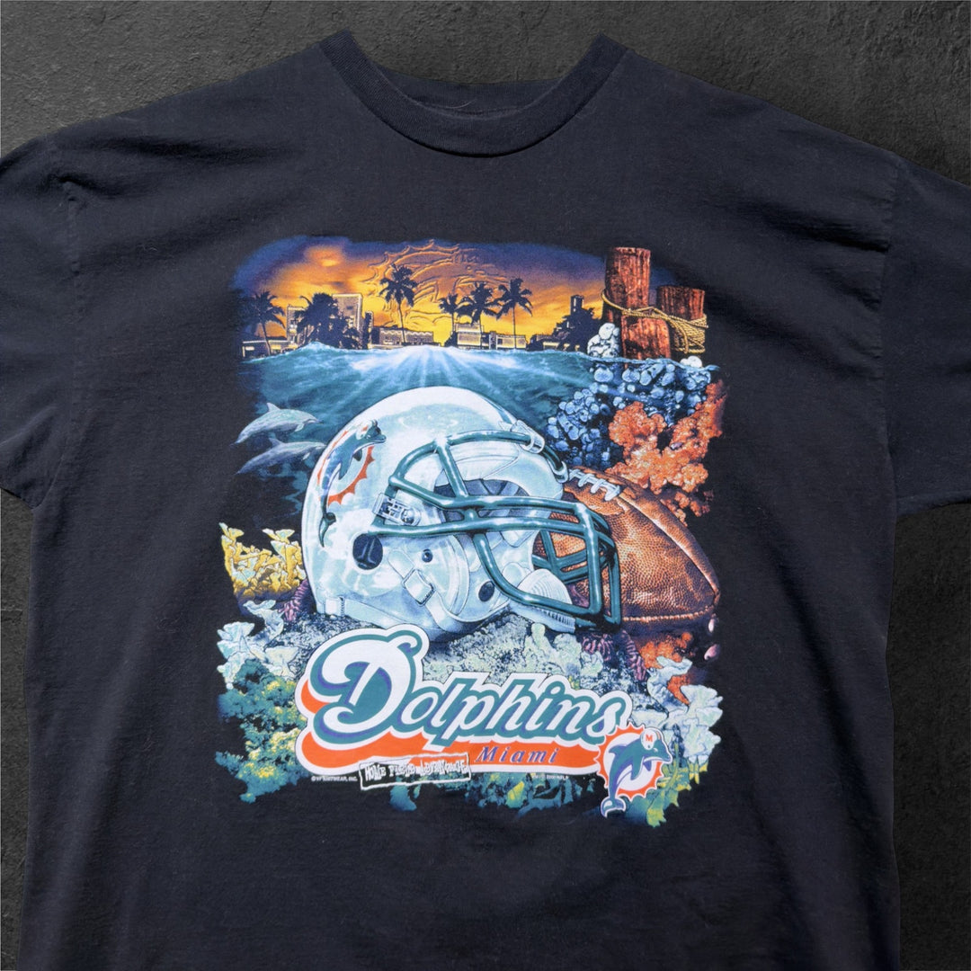 Vintage Miami Dolphins 90s Helmet T Shirt Size  XXL