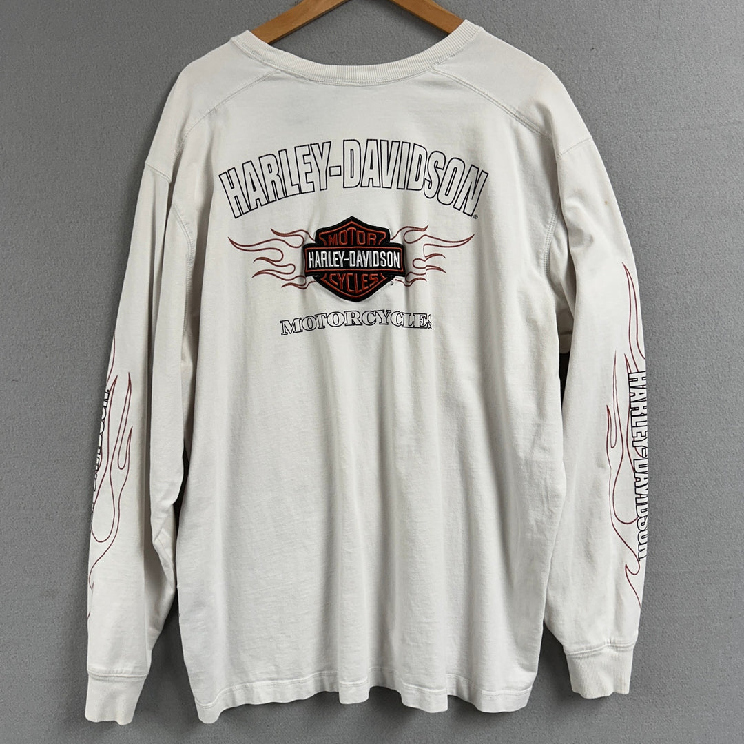 Harley Davidson Flame Sleeve Print Shirt Size XXL