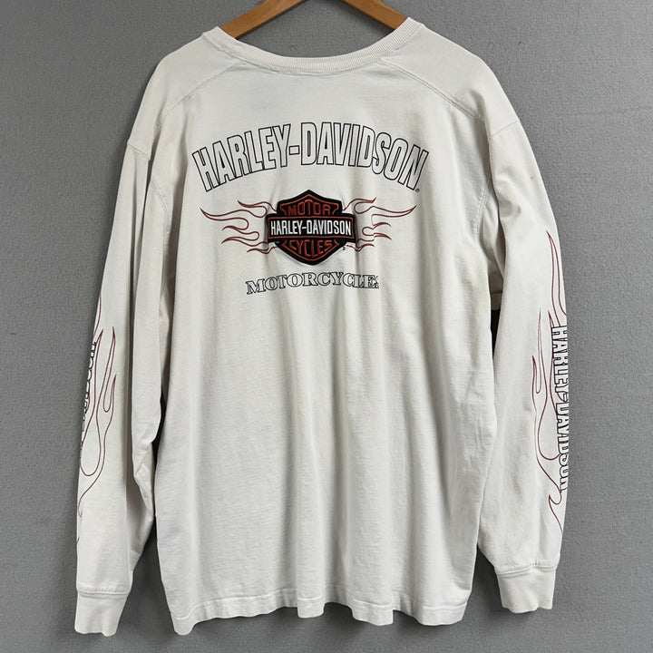 Harley Davidson Flame Sleeve Print Shirt Size XXL