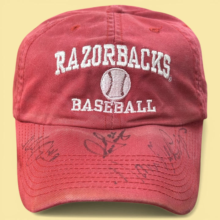 Vintage 2000s Arkansas Razorbacks Baseball Autographed Snapback Hat