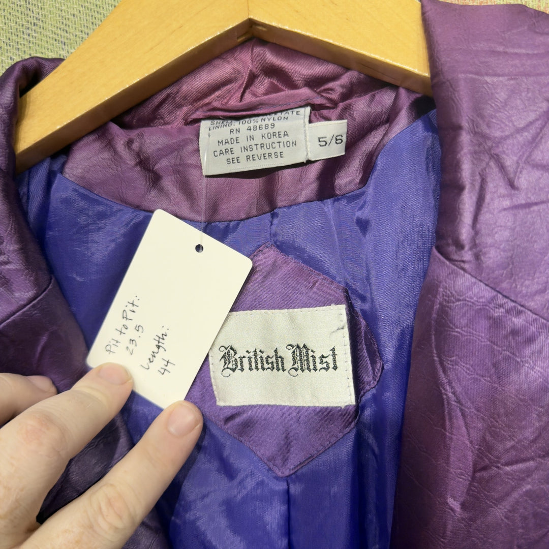 British Mist Vintage Croc Print Purple Jacket Large 80s