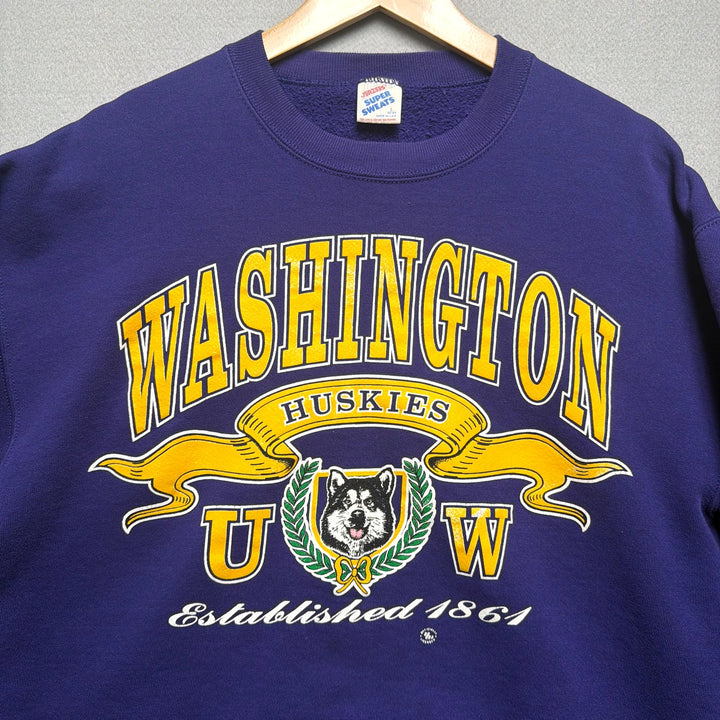 Vintage University of Washington Huskies Sweatshirt Size Large