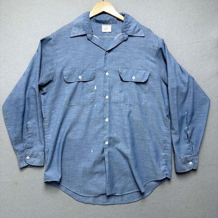 Vintage Big Mac Selvedge Chambray Denim Shirt Size Large 70s